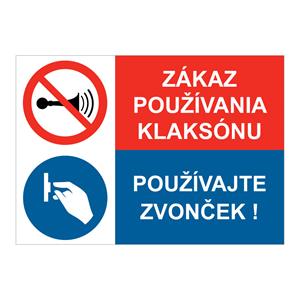 Zákaz používání klaksonu - používejte zvonek, kombinace, samolepka a4