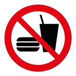 Zákaz vnášení jídla a pití - SYMBOL, samolepka 100x100