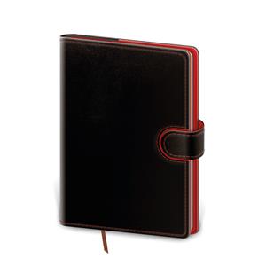 Zápisník Flip A5 linkovaný - černo/červená