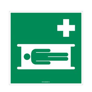 Zdravotnická nosítka - bezpečnostní tabulka, samolepka 200x200 mm