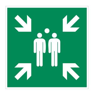 Zhromaždisko - bezpečnostná tabuľka, plast 2 mm 150x150 mm